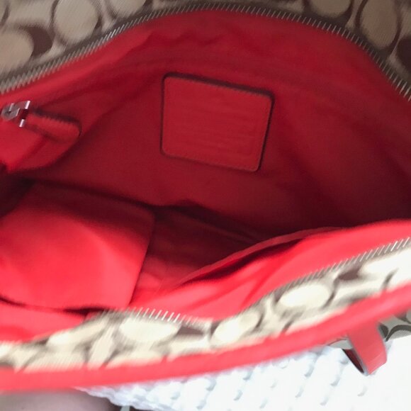 Coach Signature Red Tote - Picture 6 of 8